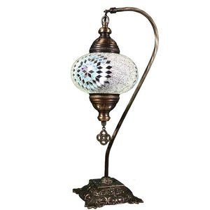 KusKuus Table Lamp Handmade 19" Turkish Mosaic Bedside Lamp SNC11